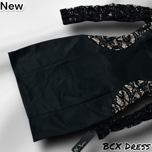 New BCX Womens Juniors Lace Bodycon Cocktail and Party Dress with Sequins Sleev - Picture 3 of 8